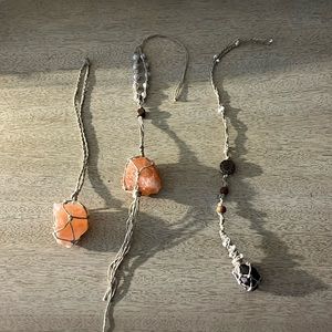 3 Macrame Wall Decor Stones